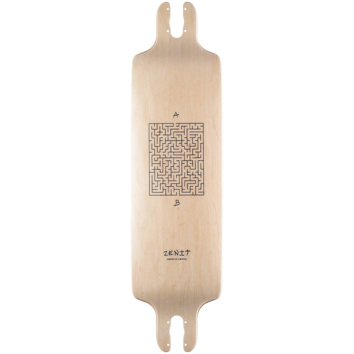 Zenit Maze 2.0 push distance drop trough longboard deck maple wood bottom view graphic 