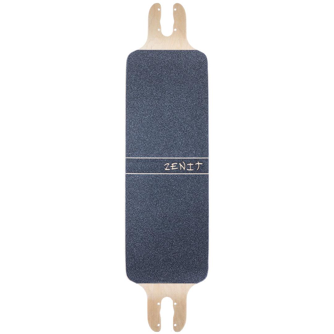Zenit Maze 2.0 push distance drop trough longboard deck maple wood top view black jessup griptape 